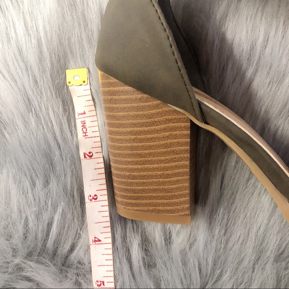 Olive Green Open toe block heel - Picture 5 of 5